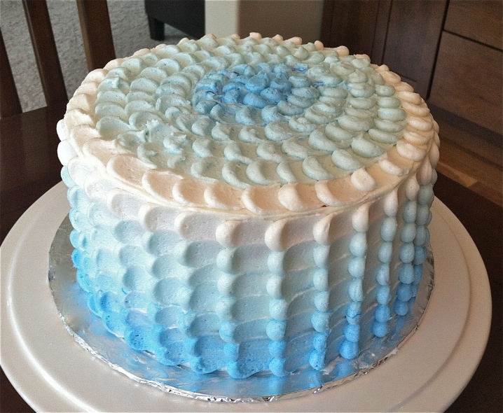 White Wedding Cake – Ombre Frosting | For Cake's Sake